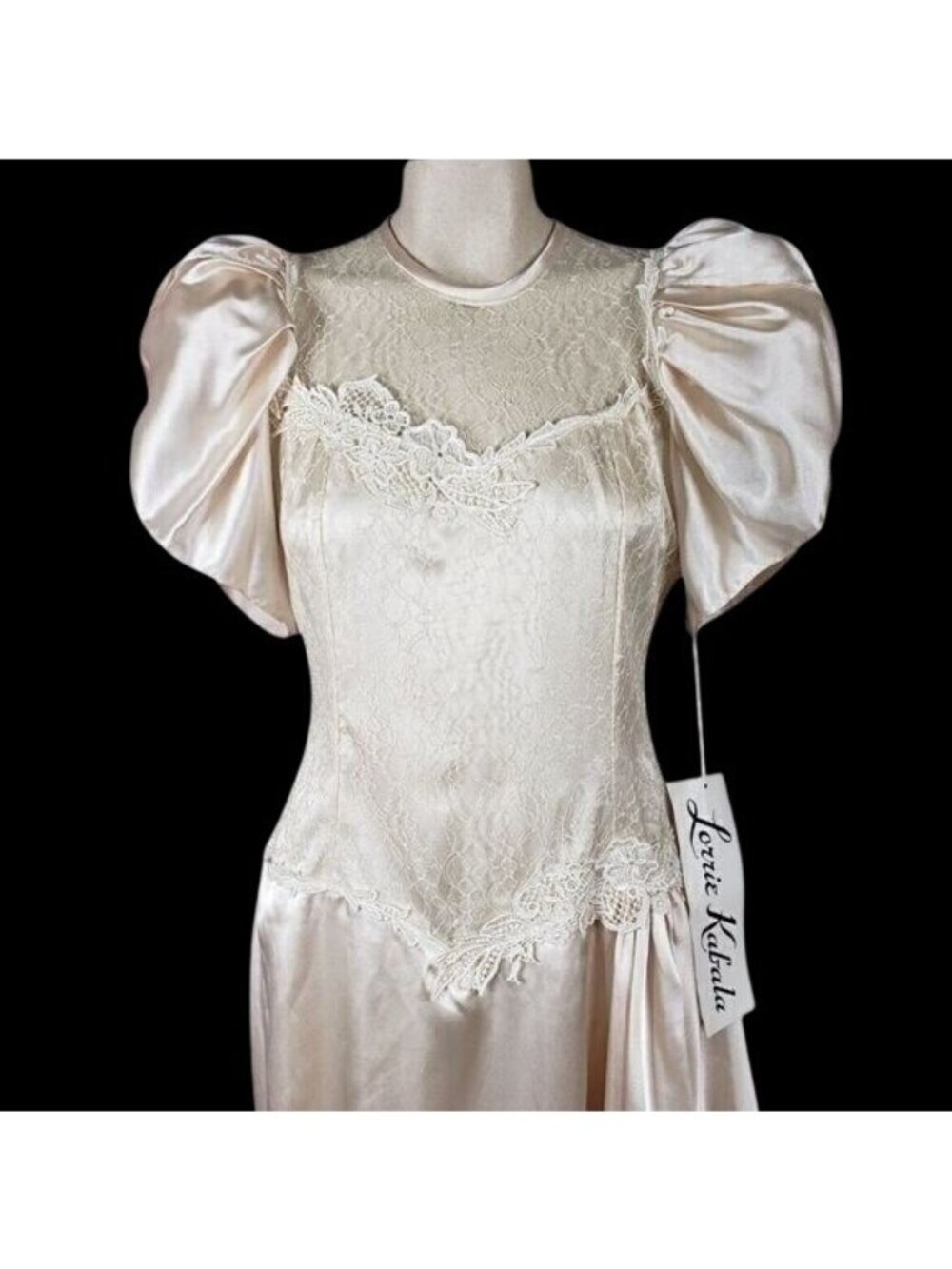 Lorrie Kabalal Vintage Dress With Puff Sleeves, Women's 4